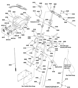 Handles And Controls Group Diagram and Parts List for 1696154-00-824LD 2012 Briggs and Stratton Snow Blower